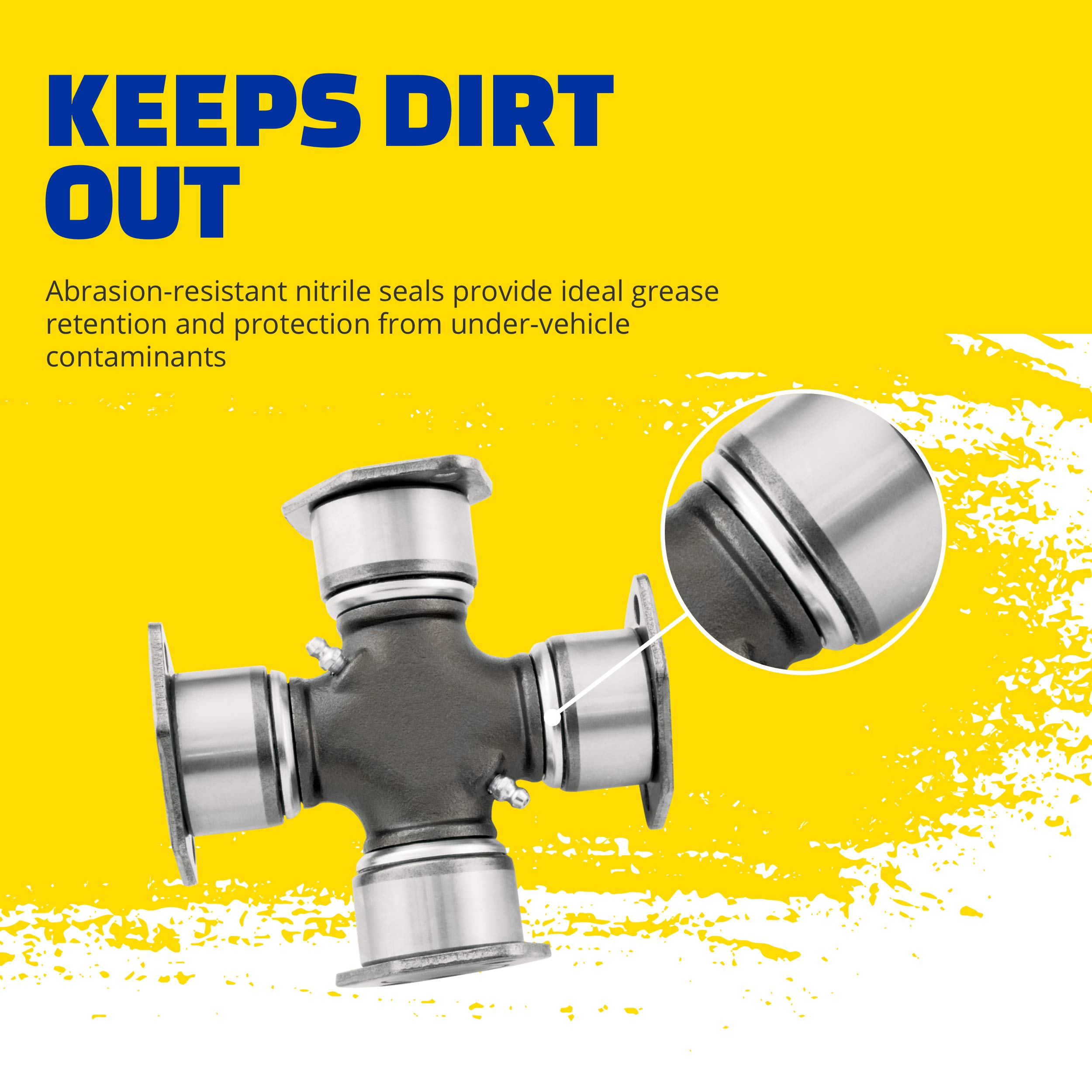 DRiV MOOG Premium Universal Joint - Greaseable U-Joint with Nitrile Rubber Grease Seals - Wear-Resistant Construction - Case-Hardened, Cold-Formed Auto Repair Joint - Image 5