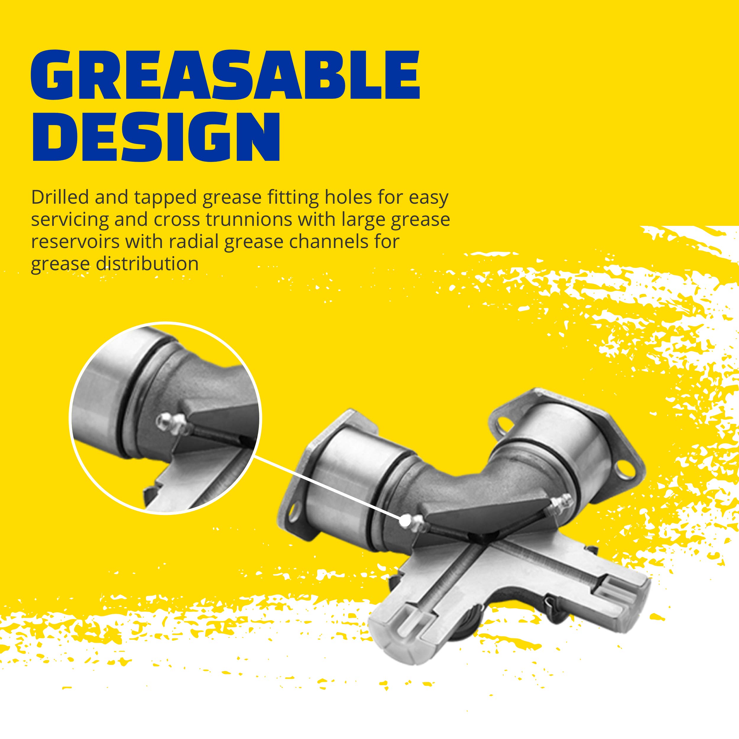 DRiV MOOG Premium Universal Joint - Greaseable U-Joint with Nitrile Rubber Grease Seals - Wear-Resistant Construction - Case-Hardened, Cold-Formed Auto Repair Joint - Image 6