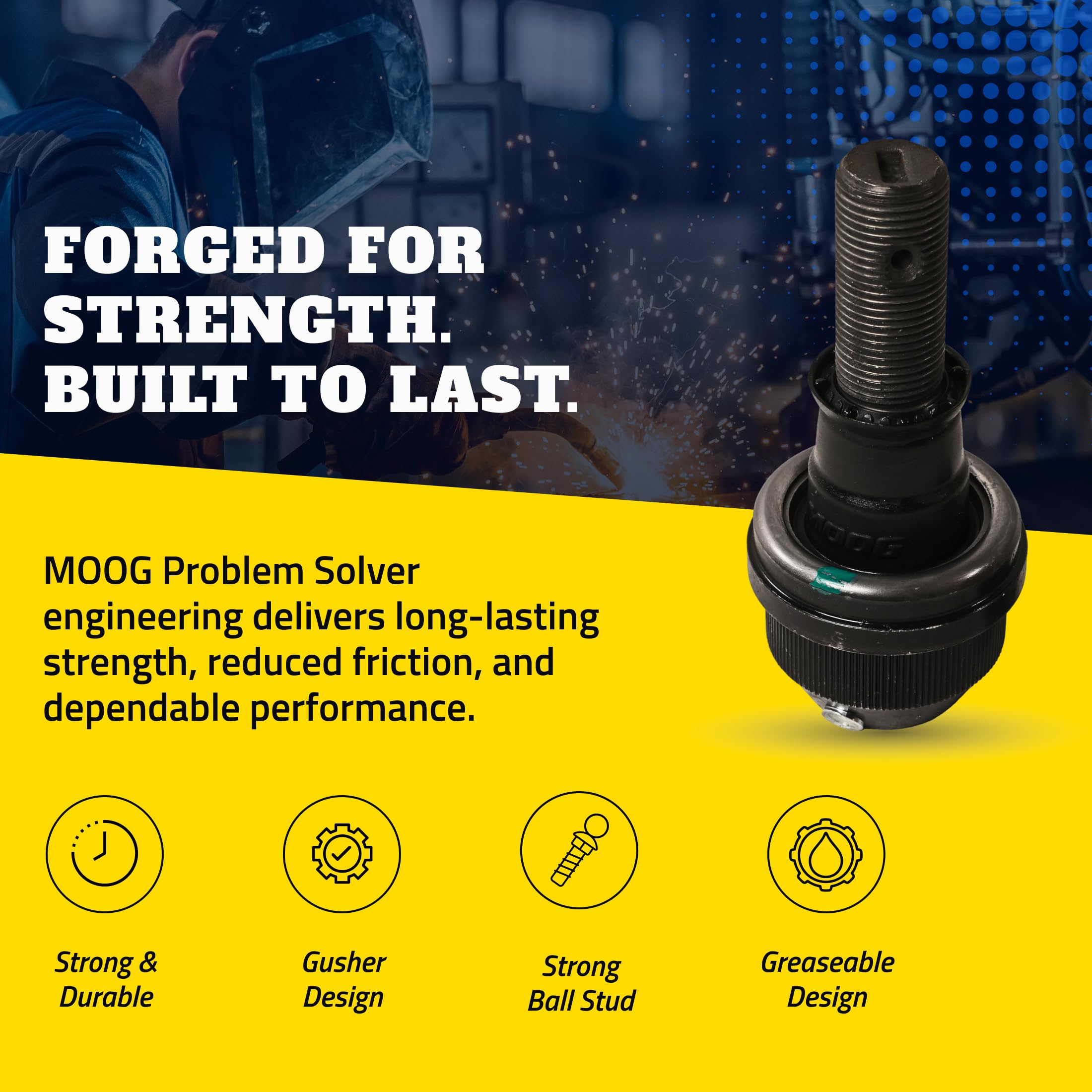 MOOG Front Suspension Track Bar - Strong Ball Joint & Greaseable Socket Joint - Axle Stability Support - Precision Fit - Image 5